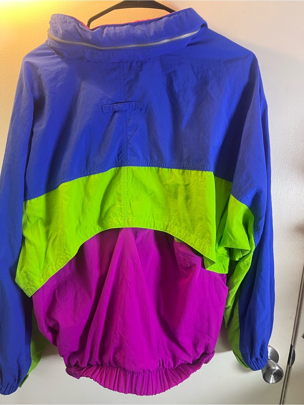 Vintage Liz Sport Neon Colorblock Windbreaker Jacket L 90s - Picture 8 of 12